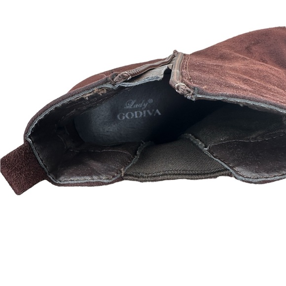 Lady Godiva Women's Ankle Suede Boots in Rich Brown - Picture 5 of 7